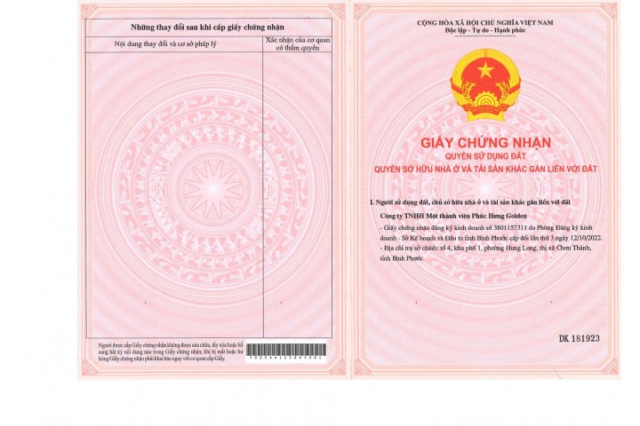 Giấy chứng nhận Quyền sử dụng đất, quyền sở hữu nhà ở và tài sản gắn liền với đất (Nhà ở xã hội)